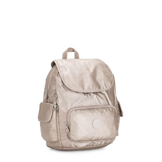 Sacs À Dos Kipling City Pack Small Metallic Beige | FR 1700FD